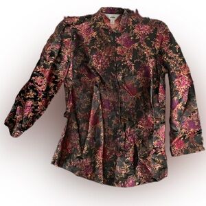 Pre Owned Women's AKS Amy KS Jacket Sz Sm Floral Classic Oriental Asian Vibe